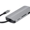 Gembird A-CM-COMBO8-02 USB Type-C 8-in-1 Multi-Port Adapter Silver