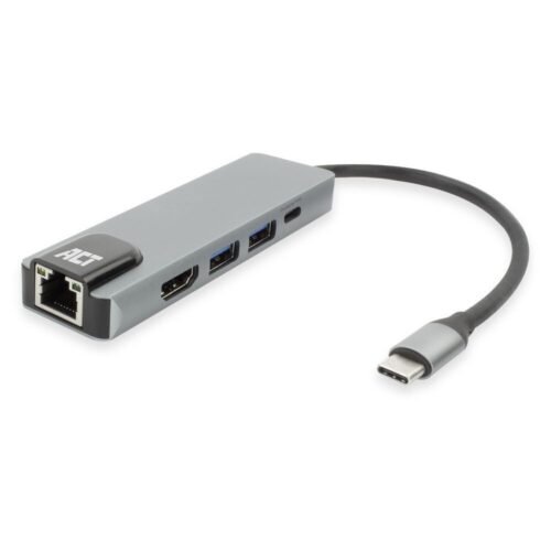 ACT AC7091 USB-C 4K docking station for 1 HDMI Adapter Silver