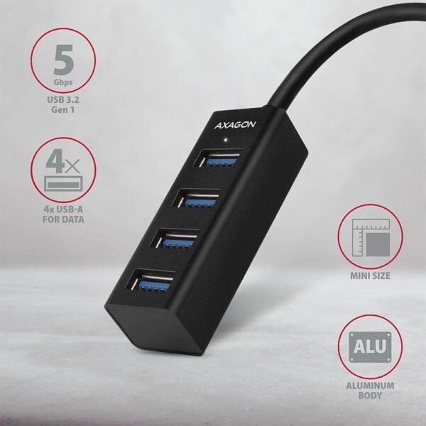 axagon-hue-m1a-usb3.2-hub-4-port-metal-black_2 AXAGON HUE-M1A SuperSpeed USB-A Mini Hub 4-Portos USB3.2 HUB Metal black