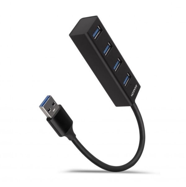 axagon-hue-m1a-usb3.2-hub-4-port-metal_1 AXAGON HUE-M1A SuperSpeed USB-A Mini Hub 4-Portos USB3.2 HUB Metal black