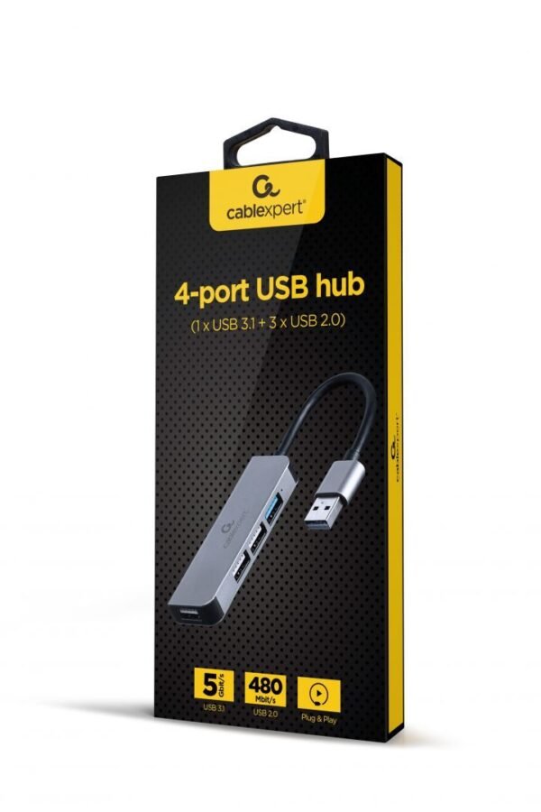 gembird-uhb-u3p1u2p3-01-4-port-1xusb3.1-3xusb2.0-aluminium_2 Gembird UHB-U3P1U2P3-01 4-port 1xUSB3.1 + 3xUSB2.0 Aluminium