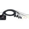 ATEN CS22H 2-Port USB 4K HDMI Cable KVM Switch with Remote Port Selector