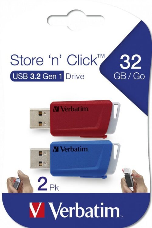 verbatim-32gb-store-n-click-usb-3.2-blue-red-2pack-_1 Verbatim 32GB Store n Click USB 3.2 Blue/Red (2pack)